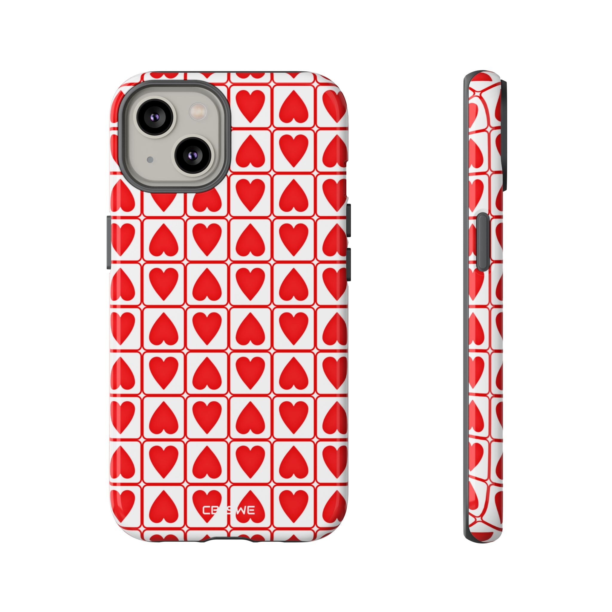 Hearts In Squares - iPhone Case