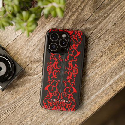 Gothic Crimson Symmetry iPhone 16 - Tough Phone Case