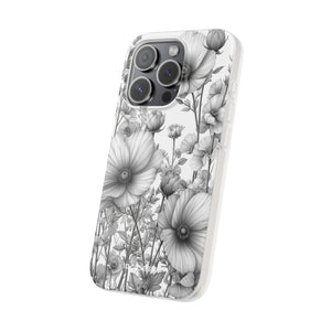 Monochrome Flora | Flexible Handyhülle für iPhone