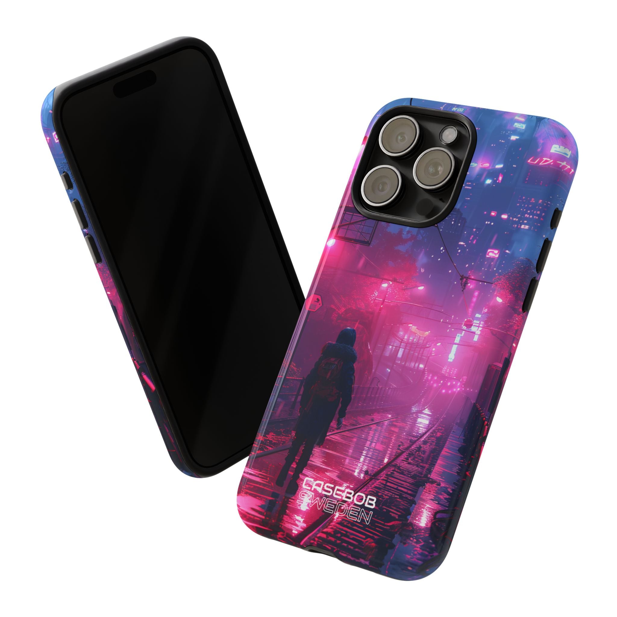 Neon Shadow City iPhone 15 - Tough