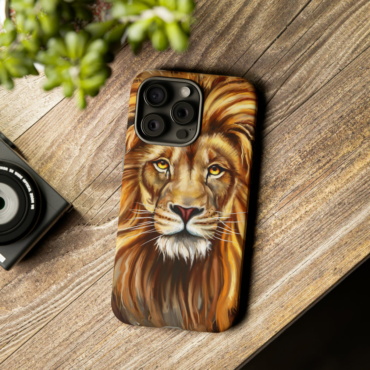 Lion head Digital Painting - Protective Phone Case