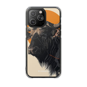 Majestic Buffalo Sun - Phone Case for iPhone (Clear Impact - Magnetic)