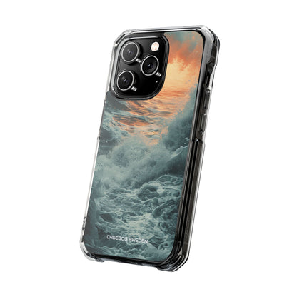 Fiery Wave Power - Clear Impact iPhone 14 Phone Case