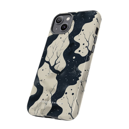 Organic Fluid Silhouettes with Cosmic Depth iPhone 14 - Tough Phone Case