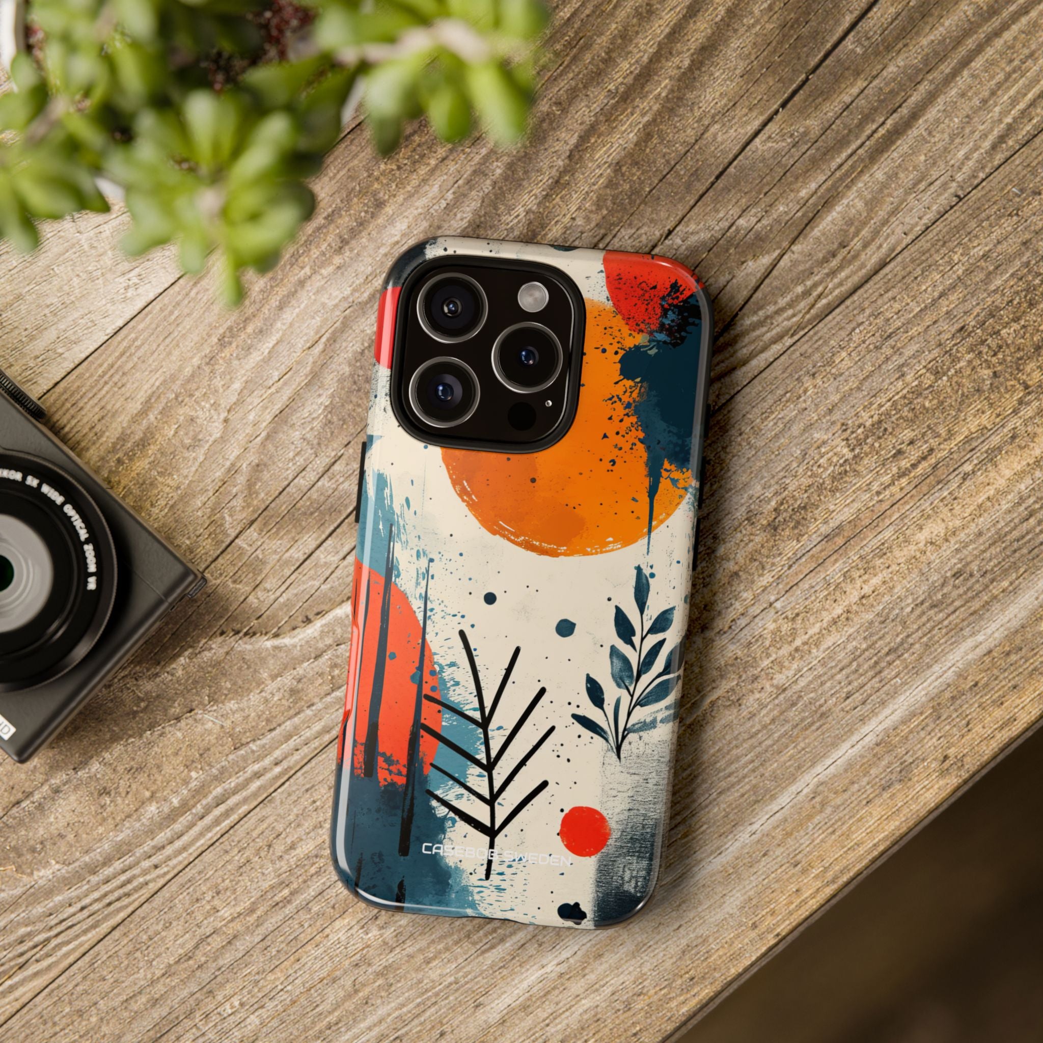 Orange Blue Splash - Tough iPhone 16 Phone Case