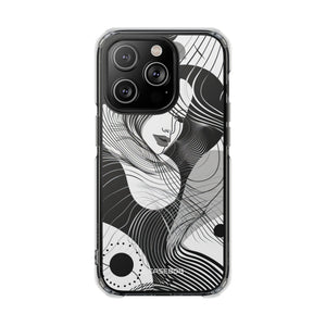 Fluid Noir Rhythm - Phone Case for iPhone (Clear Impact - Magnetic)