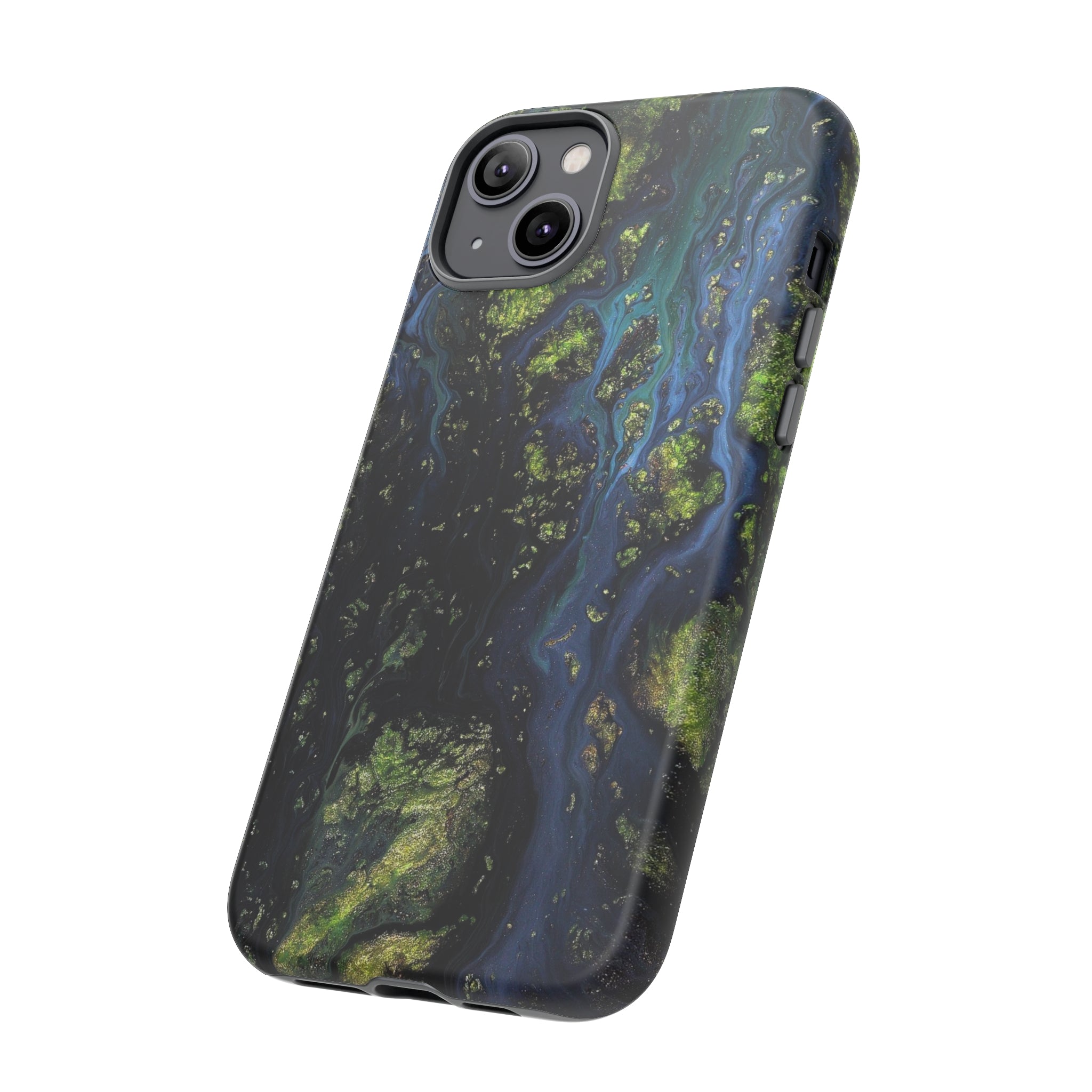 Blue Cosmos Ink Art iPhone Case (Protective) Phone Case