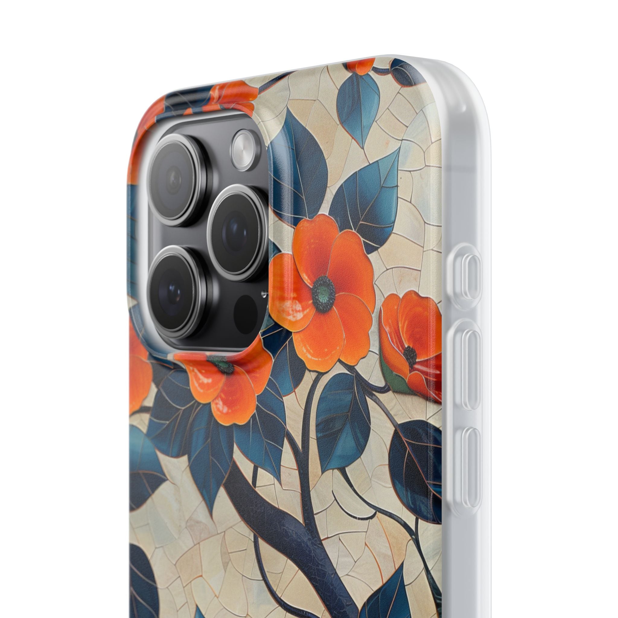 Orange Blossoms Mosaic Harmony iPhone 15 - Flexi Phone Case