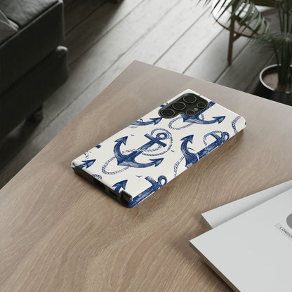 Navy Anchor Tapestry  Samsung S22 - Tough