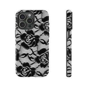 Black Rose Lace Gothic Flower - Protective Phone Case