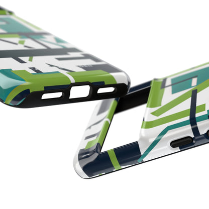 Green Geometry Glide Google Pixel 8 - Tough Phone Case