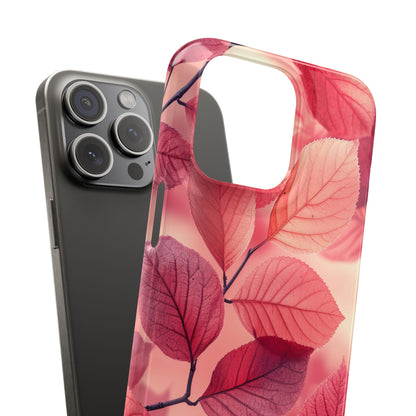 Pink Purple Nature Pattern - Slim iPhone 15 Phone Case