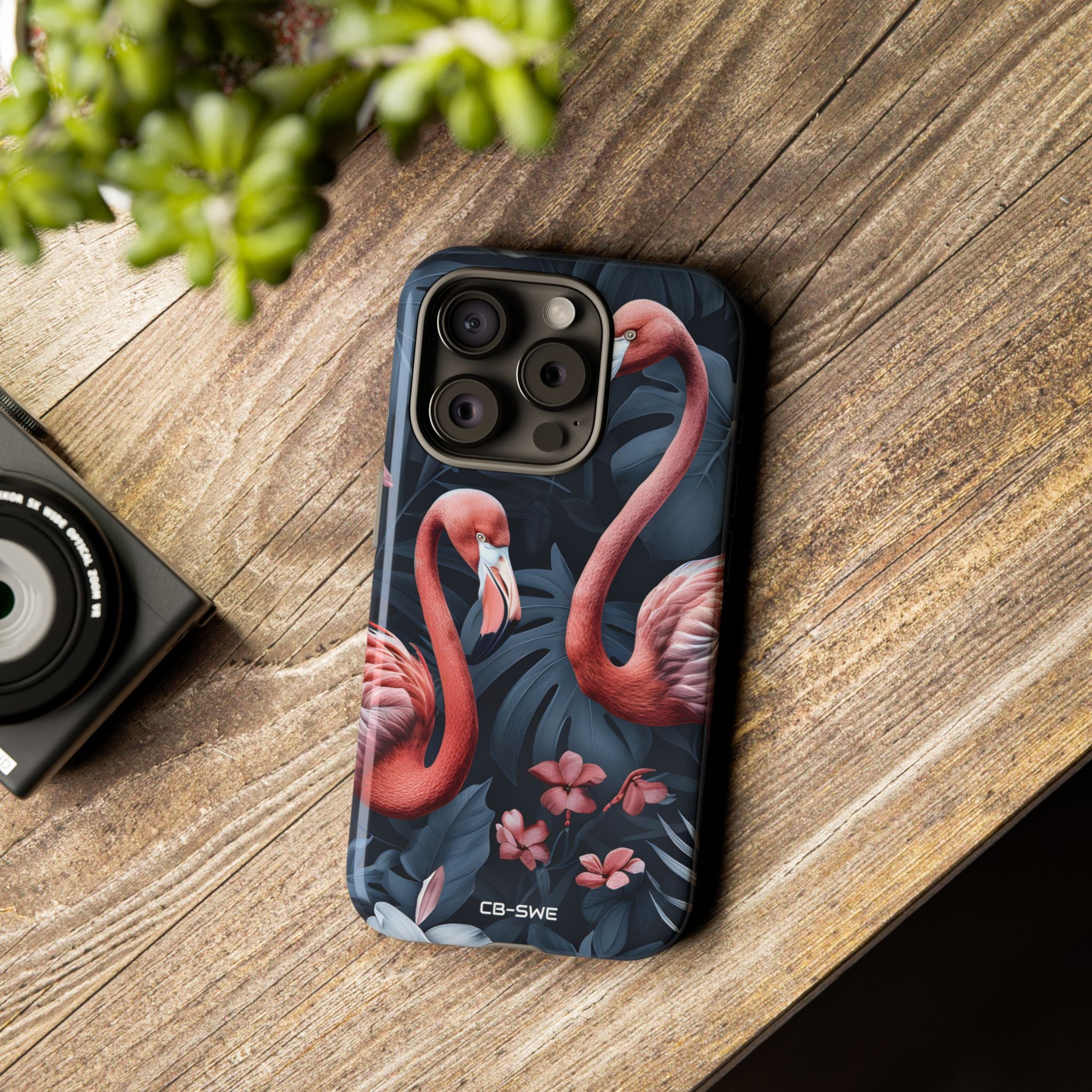 Flamingos Embrace Nature - iPhone Case