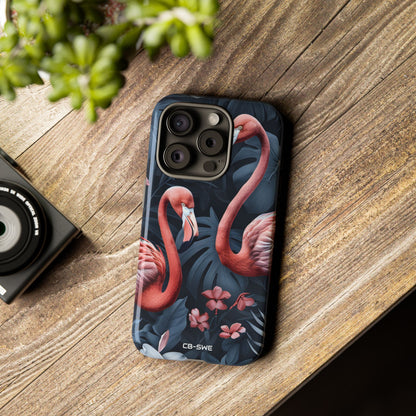 Flamingos Embrace Nature - iPhone Case