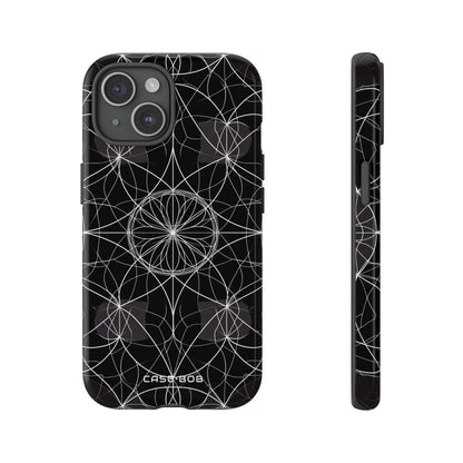 Radiant Petal Orbit iPhone 15 Case - Tough