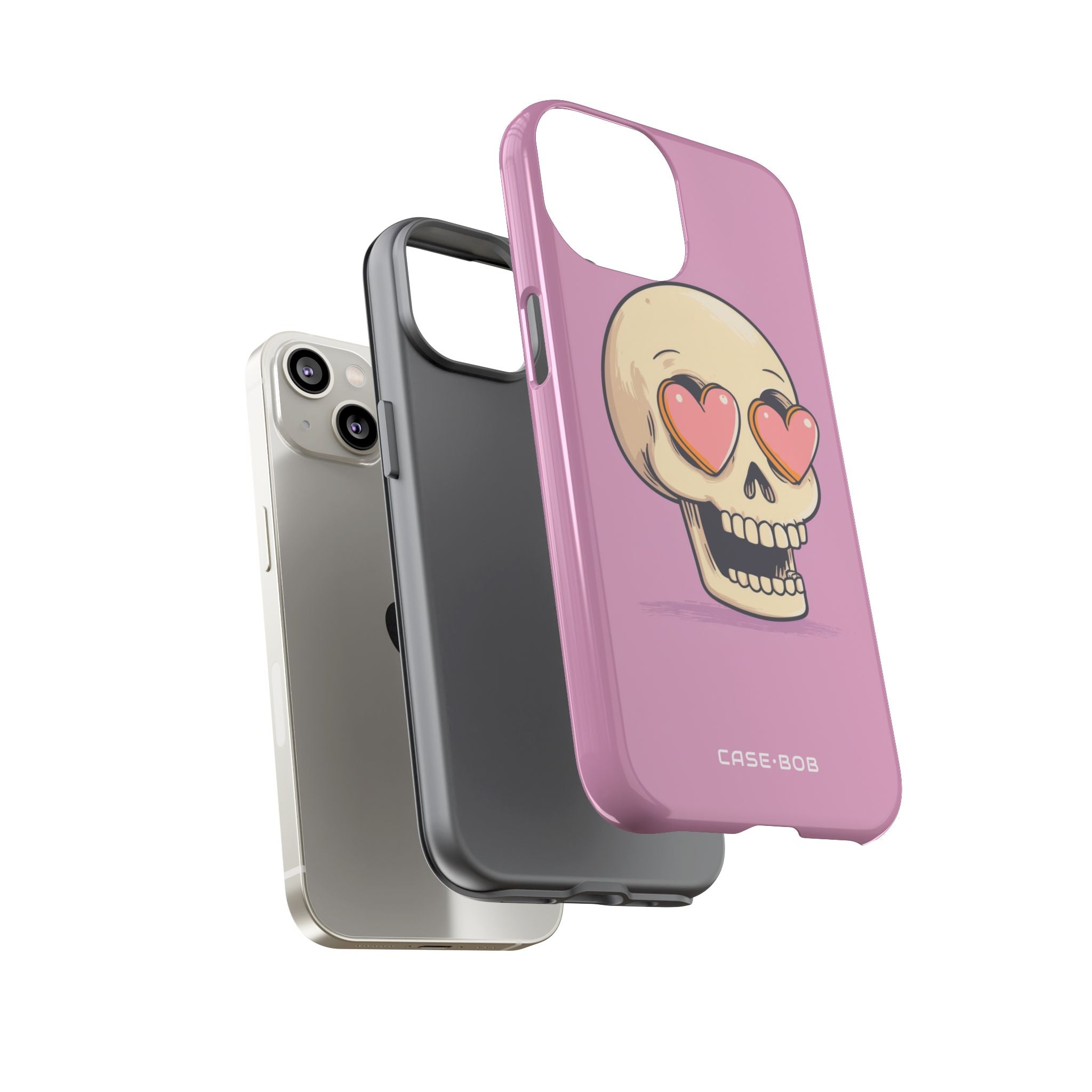 Heart Eyed Skull iPhone 14 Case - Tough