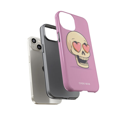 Heart Eyed Skull iPhone 14 Case - Tough