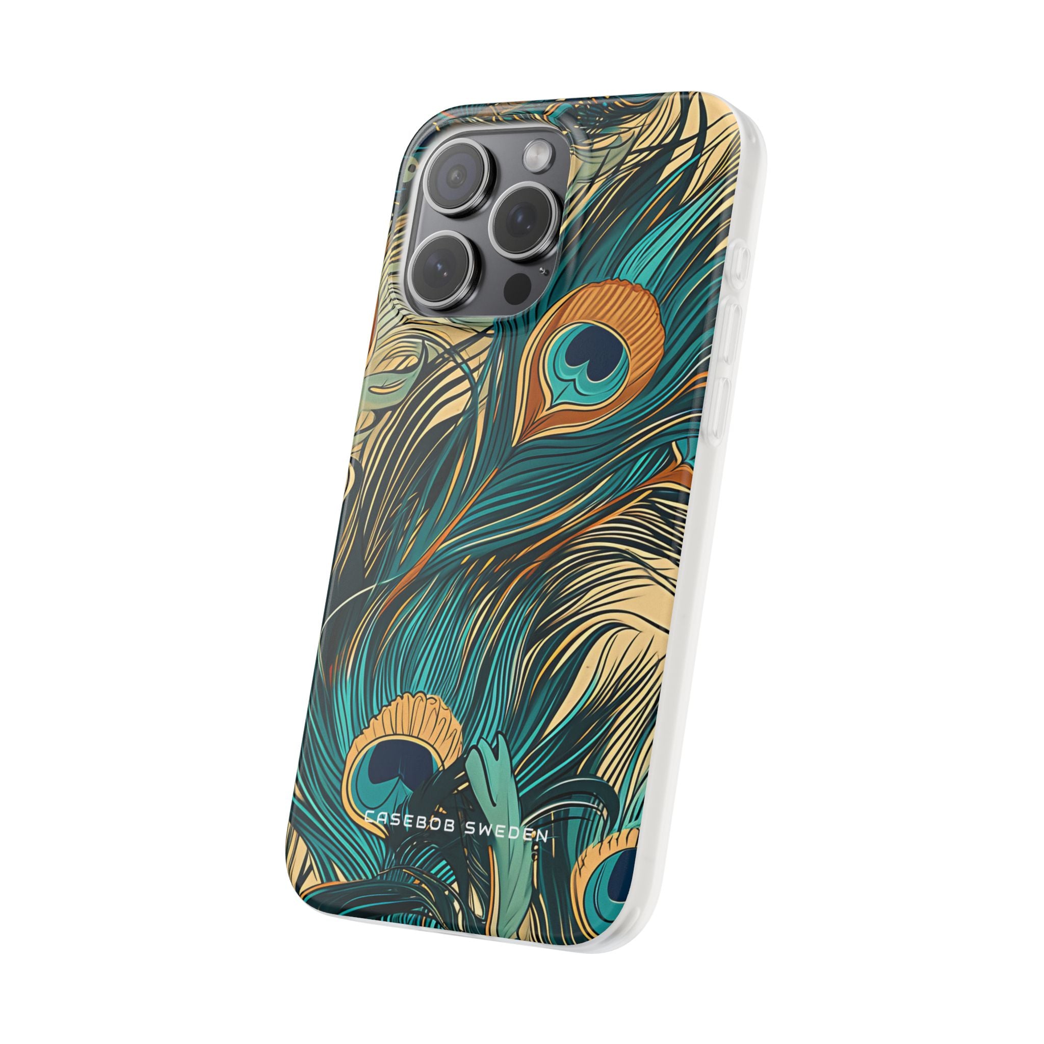 Jugendstil Pfau Eleganz iPhone 15 - Flexi Handyhülle