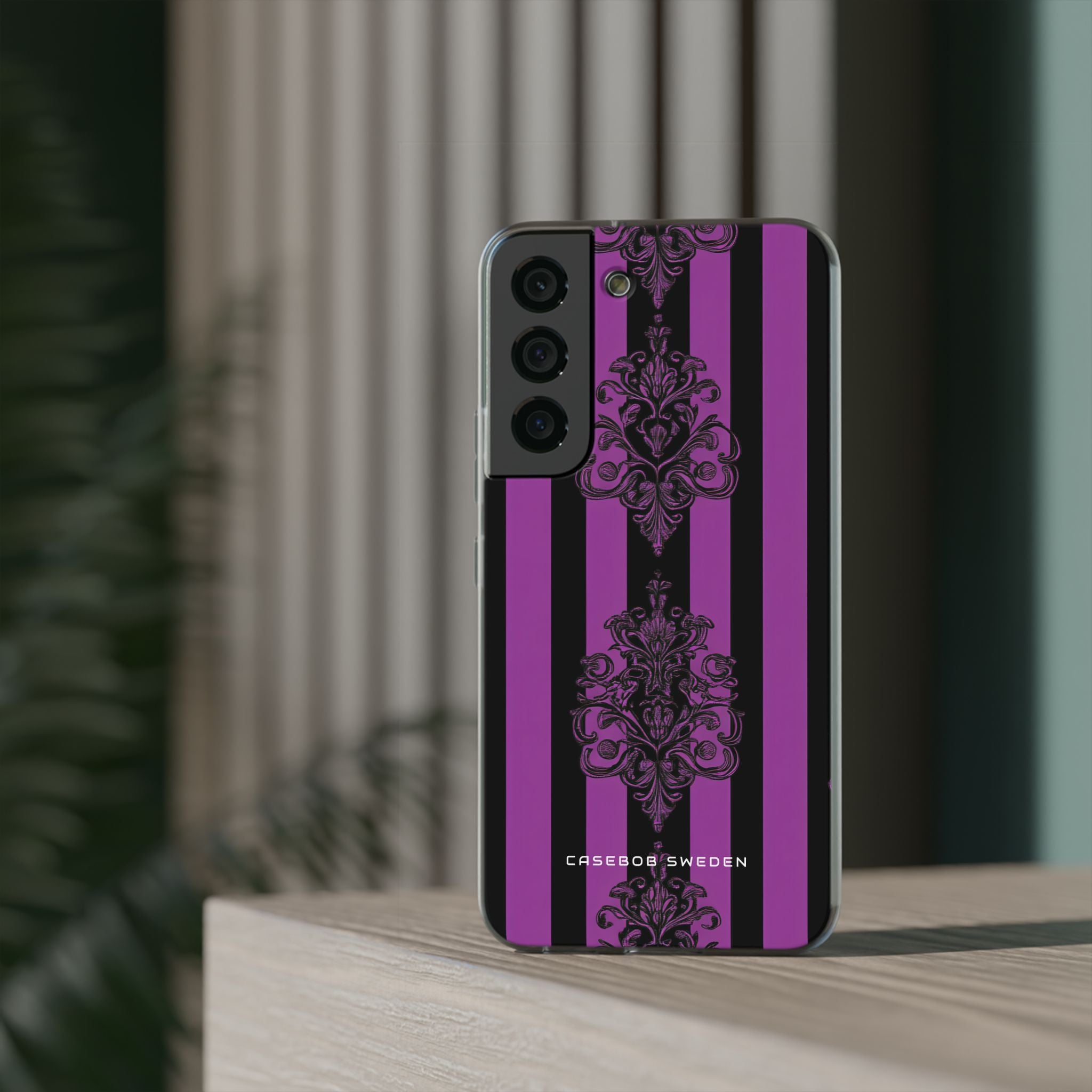 Gothic Elegance with Vertical Stripes and Ornamental Motifs Samsung S22 - Flexi Phone Case