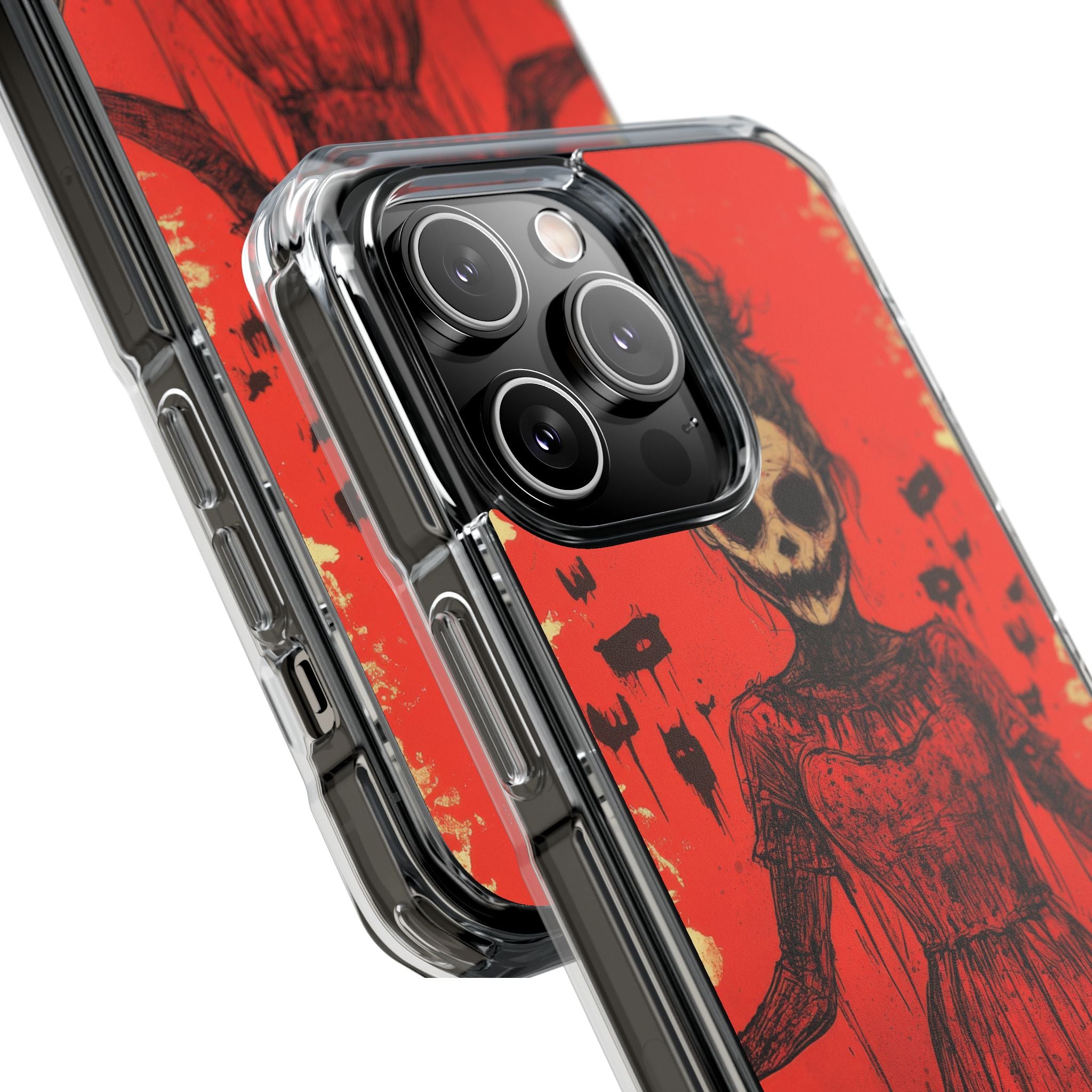 Haunting Scarlet Descent iPhone 14 - Clear Impact Phone Case