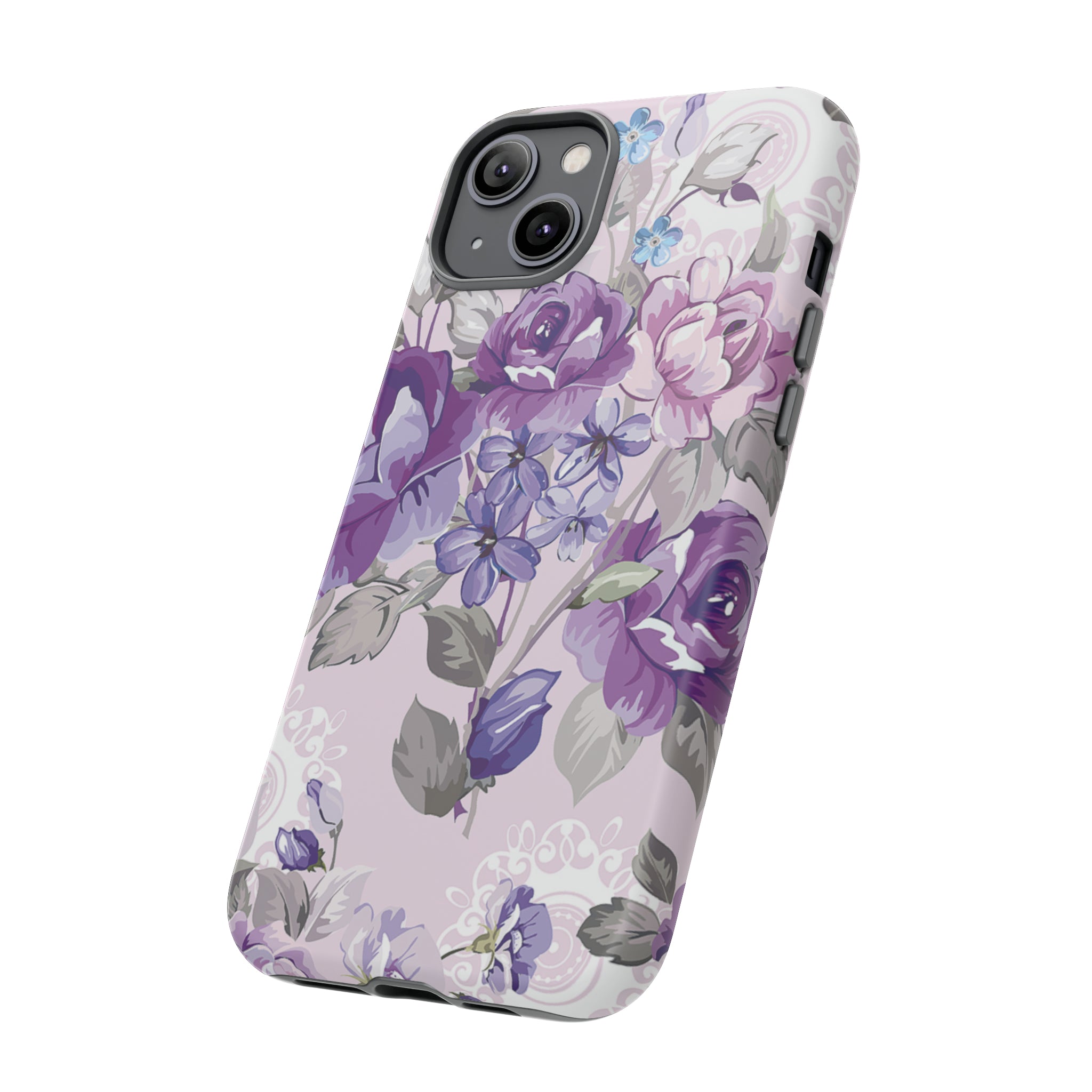 Beautiful vintage purple flower iPhone case - Protective Phone Case