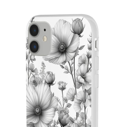 Monochrome Flora | Flexible Phone Case for iPhone