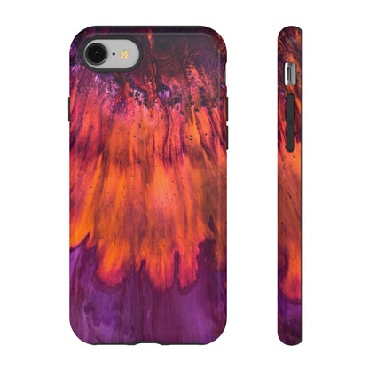 Orange Flow Ink Art iPhone Case (Protective) iPhone 8 Glossy Phone Case