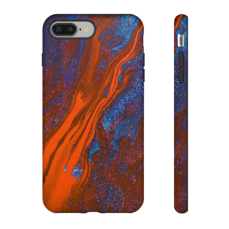 Orange Spikes Ink Art iPhone Case (Protective) iPhone 8 Plus Matte Phone Case