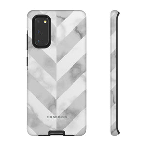 White Herringbone - Protective Phone Case