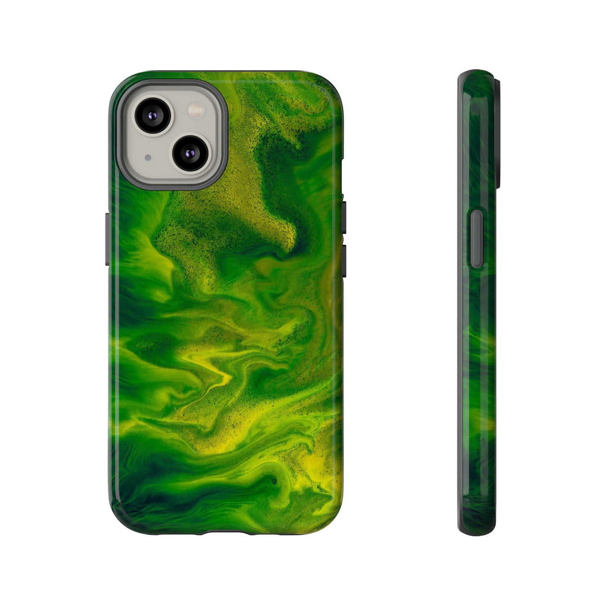 Green Smoke Ink Art iPhone Case (Protective) iPhone 14 Glossy Phone Case