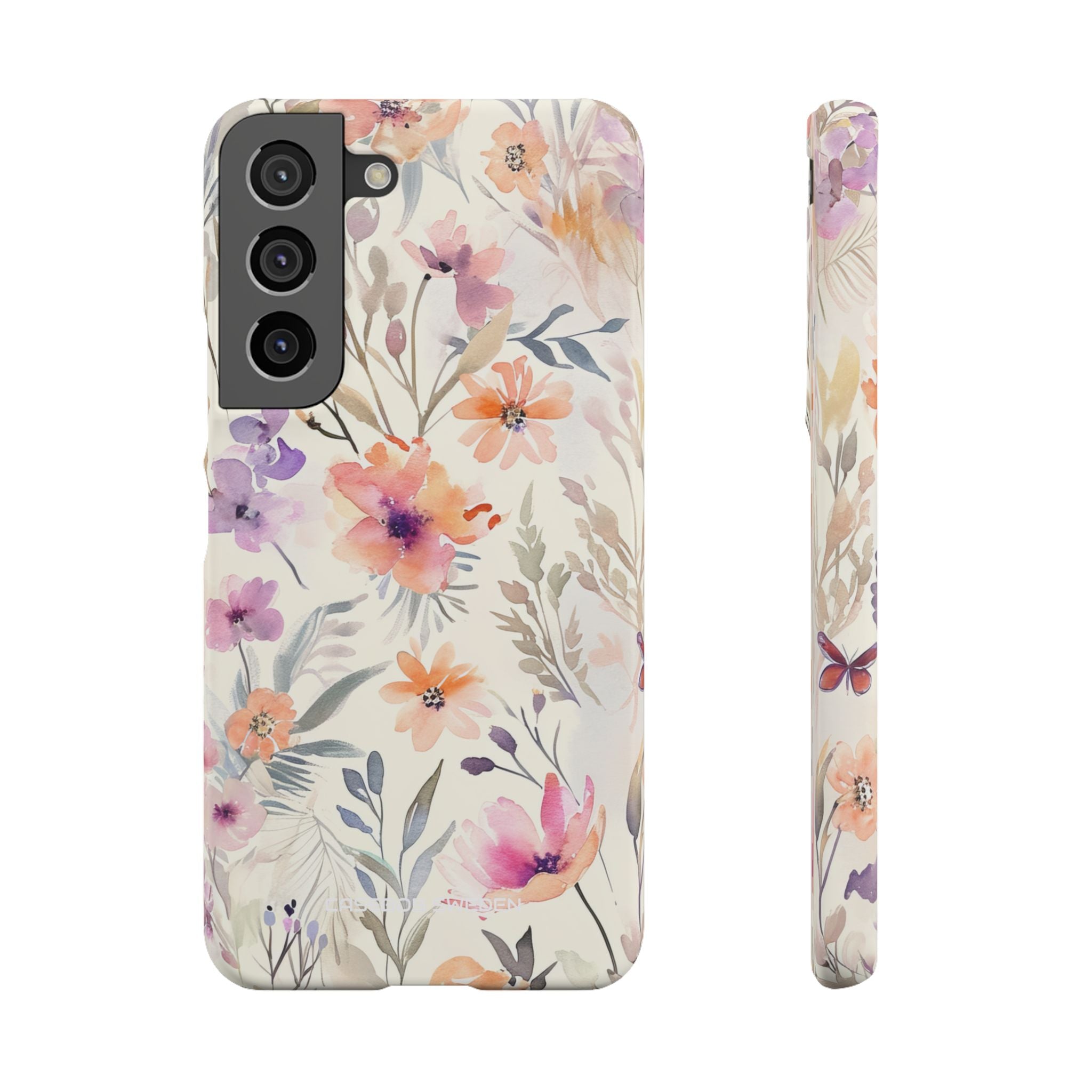 Soft Pink Floral Watercolor Design - Slim Samsung S22 Phone Case