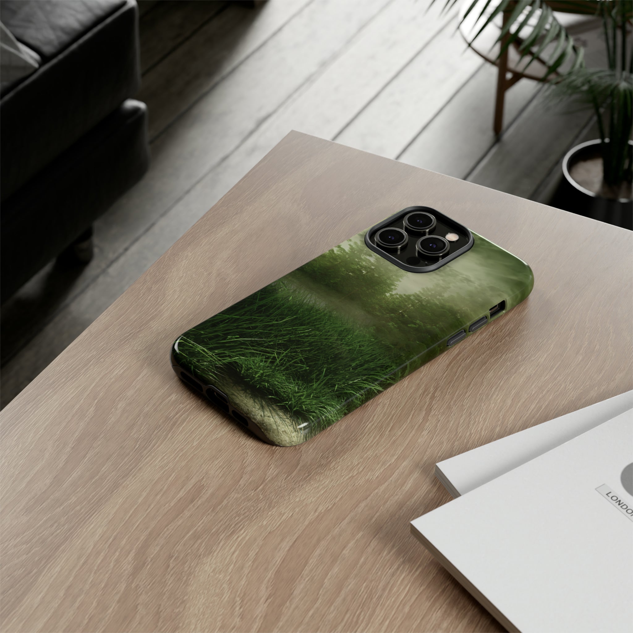 Foggy Green Landscape - Protective Phone Case