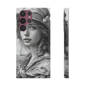 Serene Sketch Portrait | Slim Phone Case for Samsung