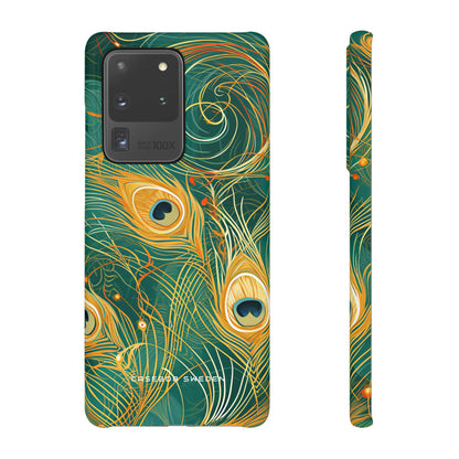 Peacock Elegance in Teal and Gold Samsung S20 - Slim Phone Case