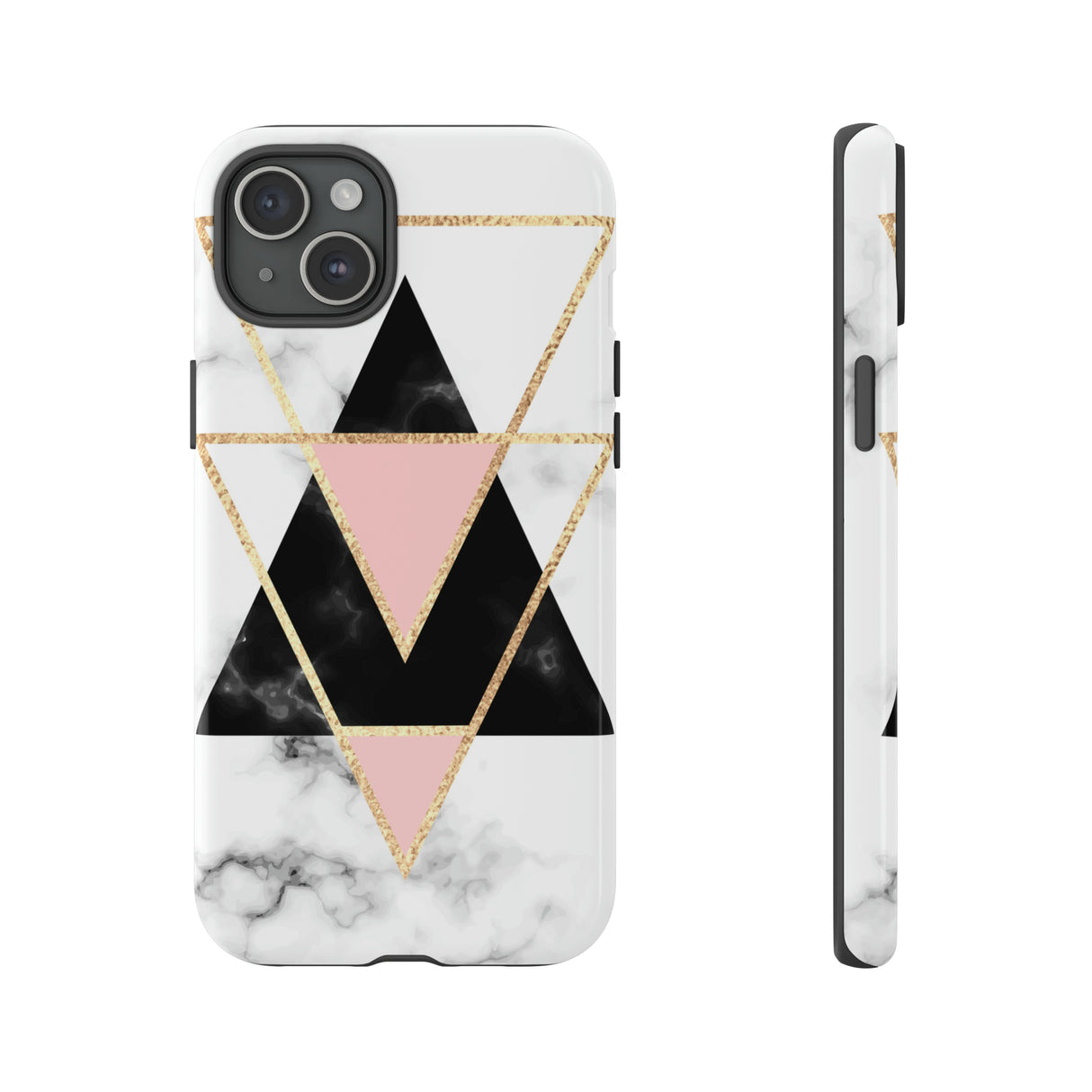 Marble Triangles - Protective Phone Case