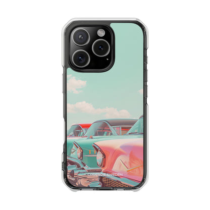 Vintage Turquoise Cars - Clear Impact iPhone 16 Phone Case