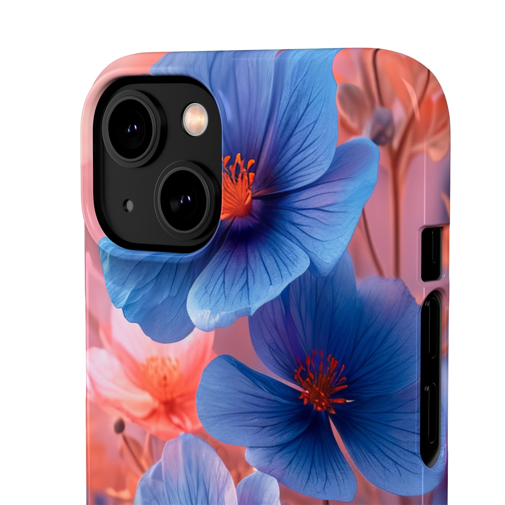 Harmonious Blooming Blues and Pinks iPhone 14 - Slim Phone Case