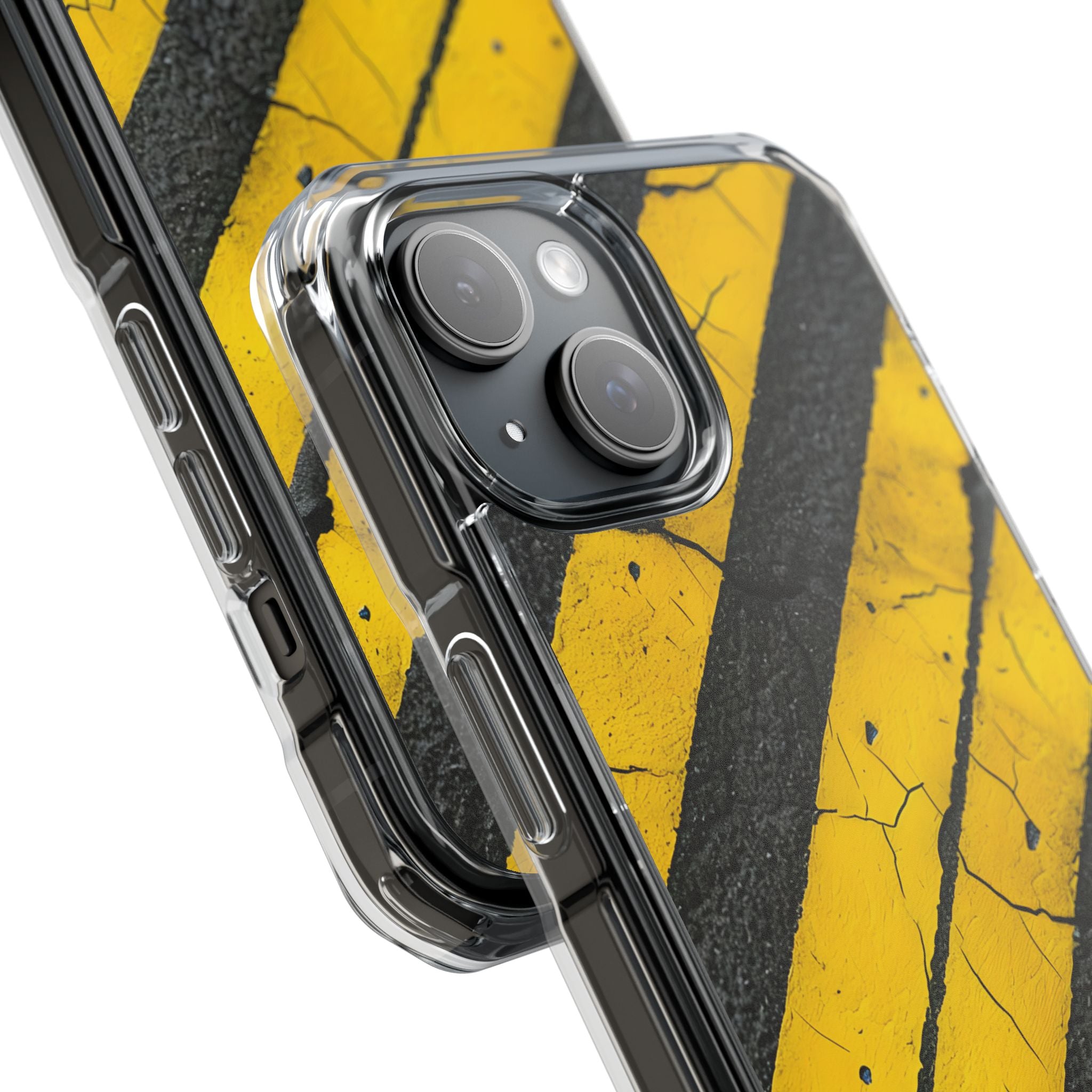 Cracked Hazard Lines iPhone Case - Impact