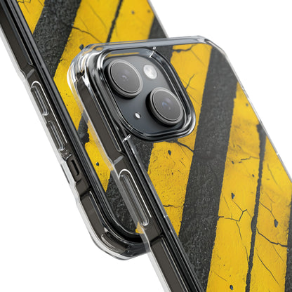 Cracked Hazard Lines iPhone Case - Impact