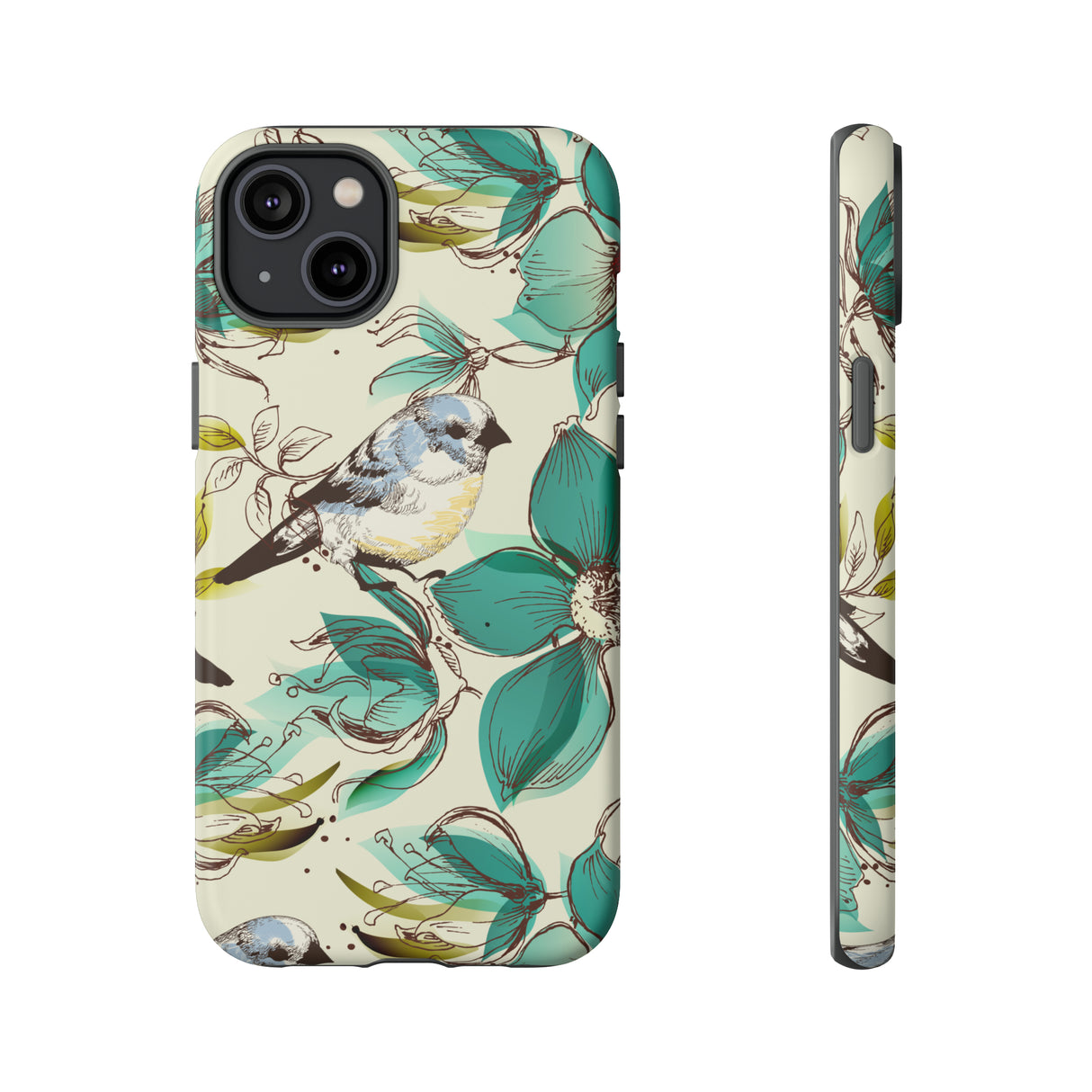 Cute Flowers and Birds iPhone case - Protective Phone Case