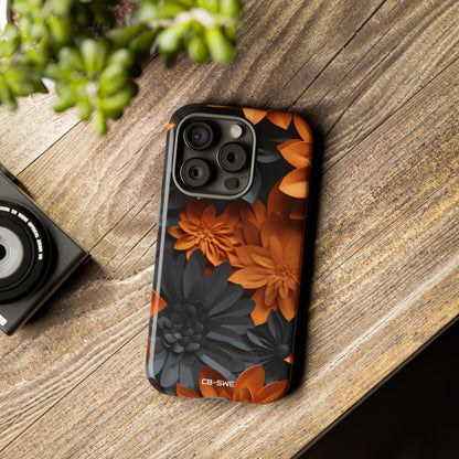 Graphical Orange Florals - iPhone Case