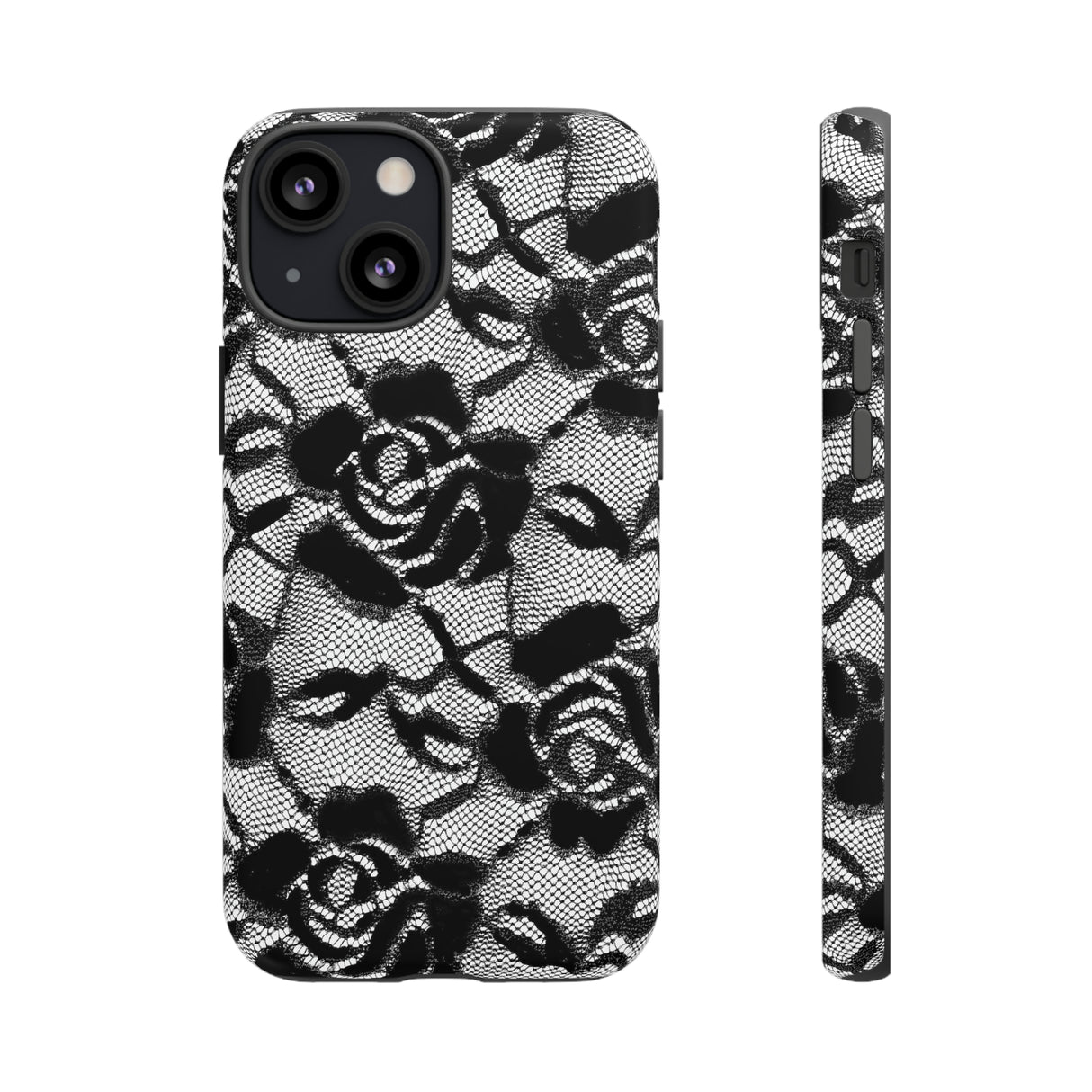 Black Rose Lace Gothic Flower - Protective Phone Case