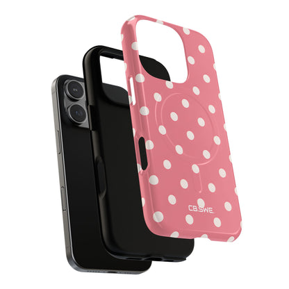 Pink White Polka Dots iPhone 16 - Tough+