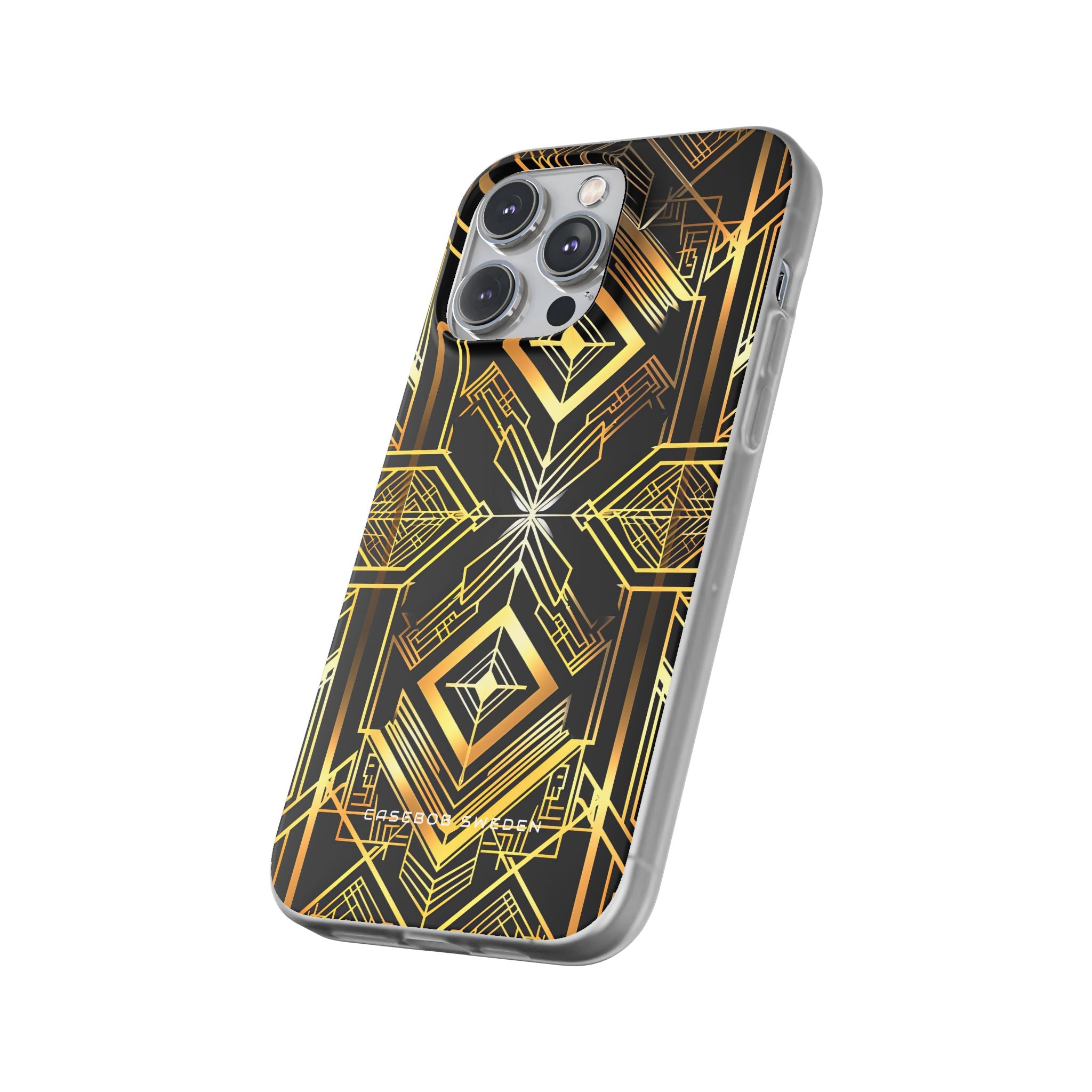 Golden Geometric Opulence iPhone 14 - Flexi Phone Case