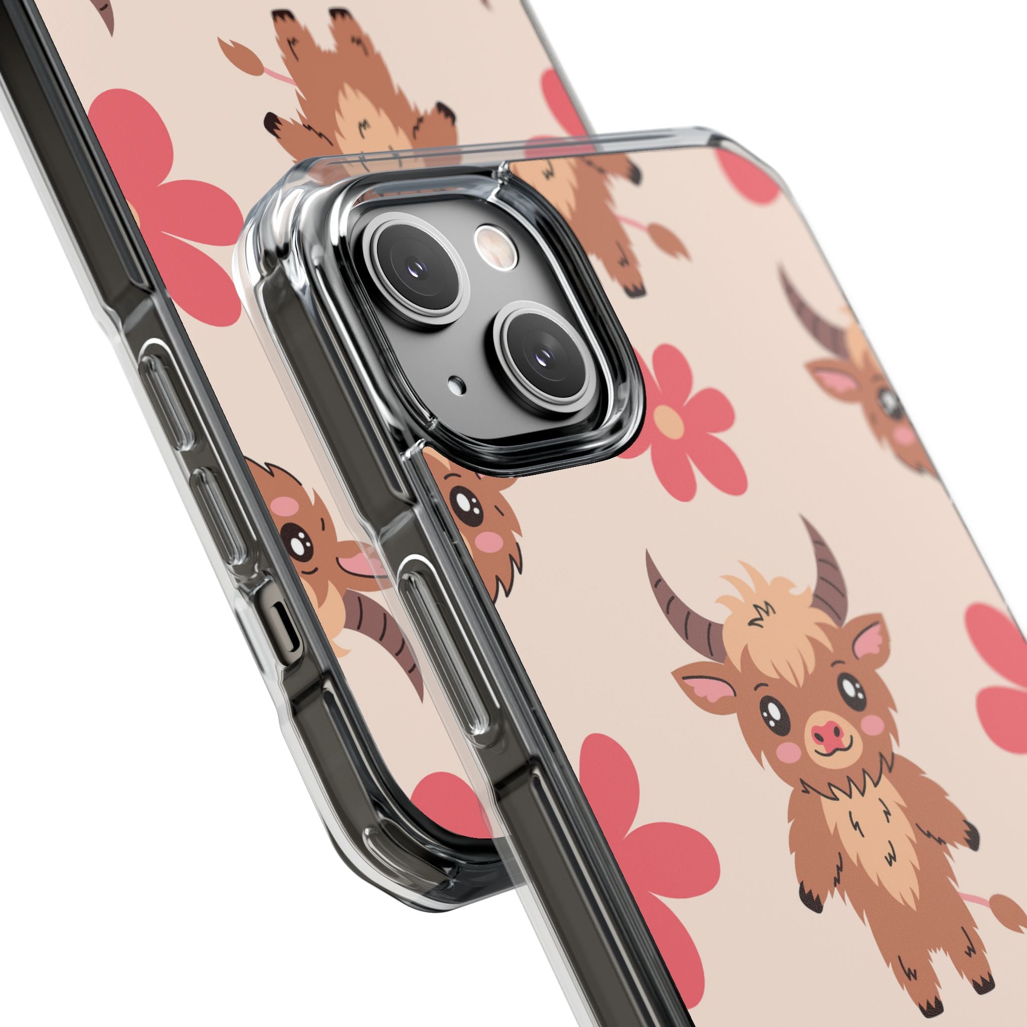 Cute Cattle & Flowers iPhone Case - Impact
