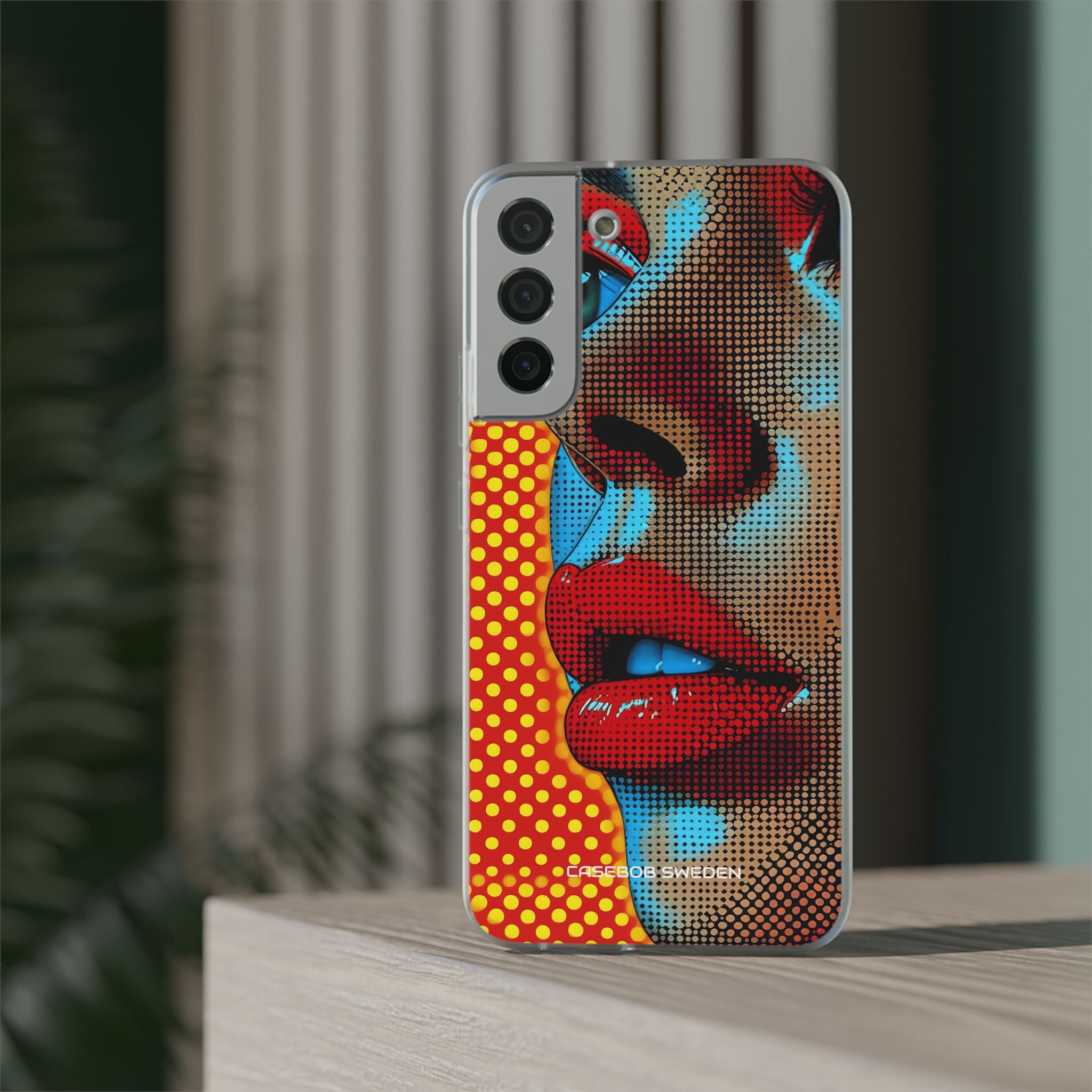 Yellow Red Pop Art Portrait - Flexi Samsung S22 Phone Case