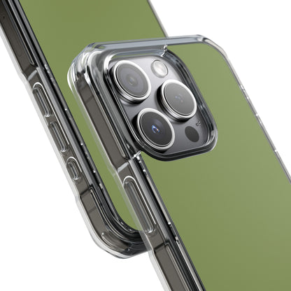 Moss Green - Clear Impact Case for iPhone