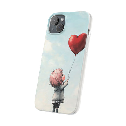 Heart Balloon Glow iPhone 15 Plus Case - Soft
