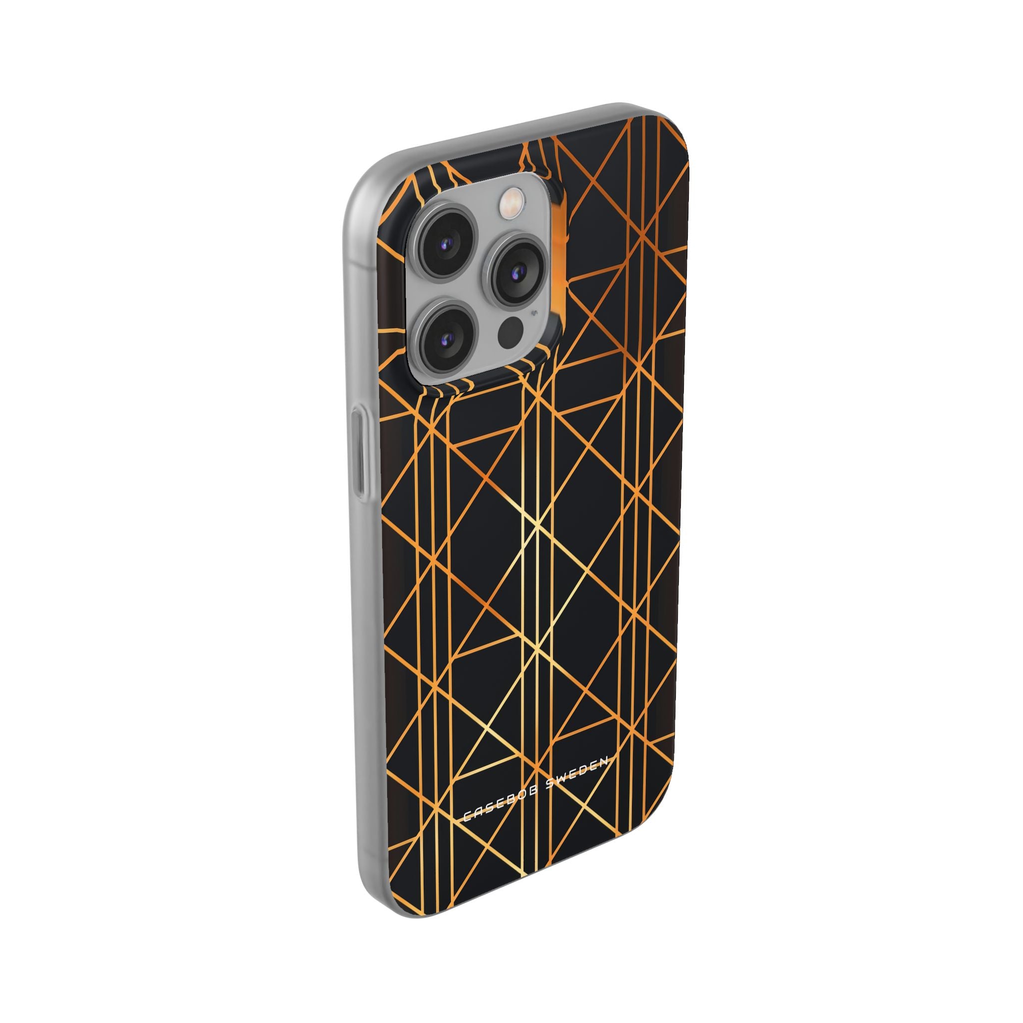 Golden Geometric Elegance iPhone 14 - Flexi Phone Case