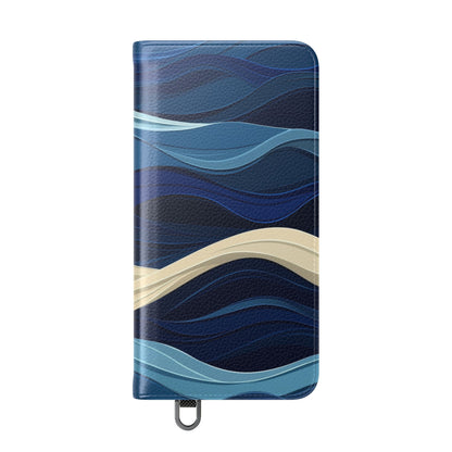 Blue Wave Flow - Samsung S25 Case - Wallet